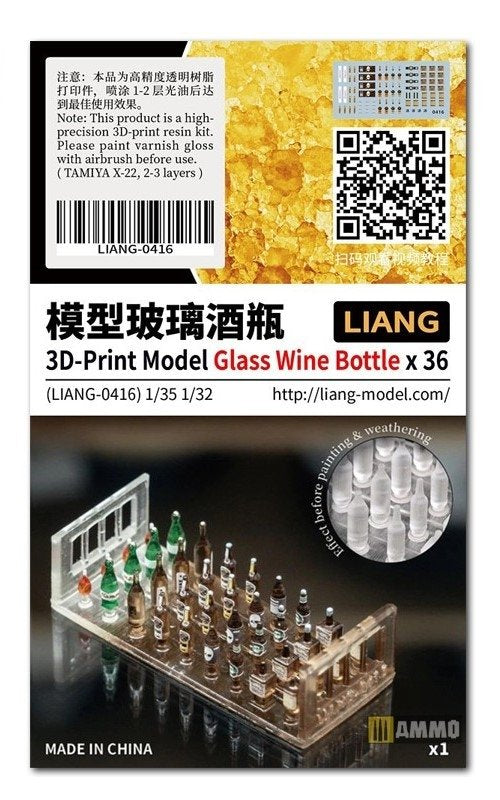 Liang 0416 3D-Print Model Glass Wine Bottle x 36 1/32 1/35 – Bild 3