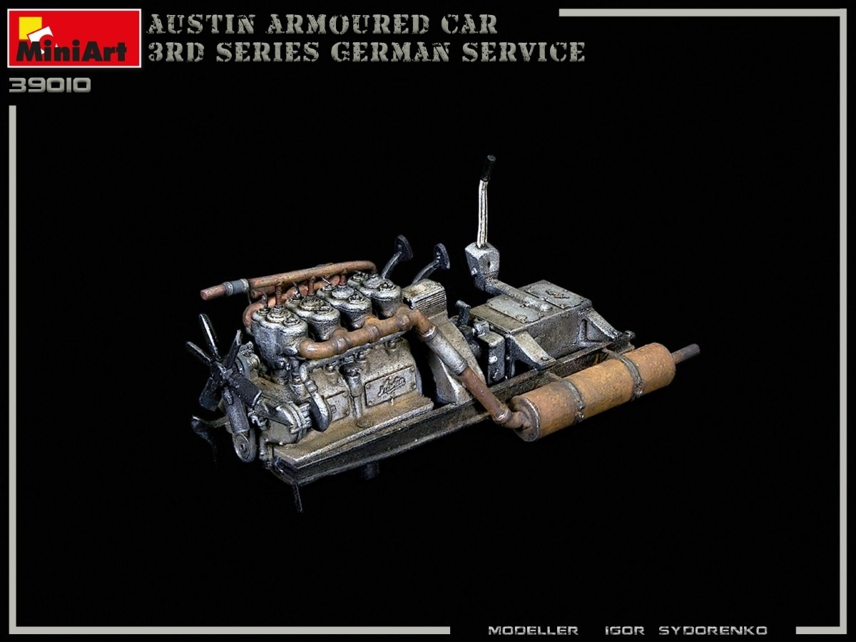Miniart 39010 AUSTIN ARMORED CAR 3rd SERIES: GERMAN, AUSTRO-HUNGARIAN, FINNISH SERVICE. INTERIOR KIT 1/35 – immagine 8