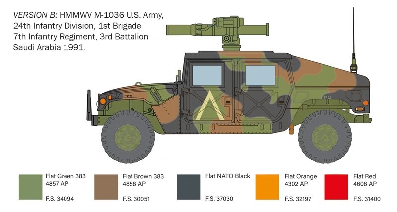 Italeri 6598 HMMWV M1036 TOW Carrier 1/35 – image 3
