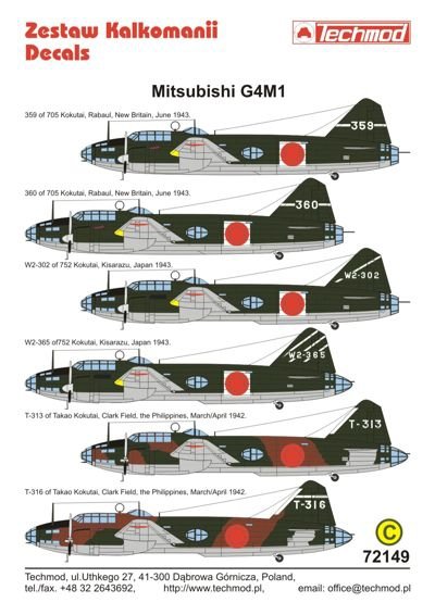 Techmod 72149 G4M1 Betty 1/72