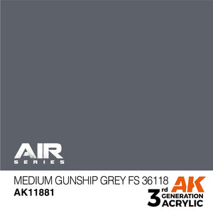 AK Interactive AK11881 MEDIUM GUNSHIP GRAY FS 36118 – AIR 17 ml