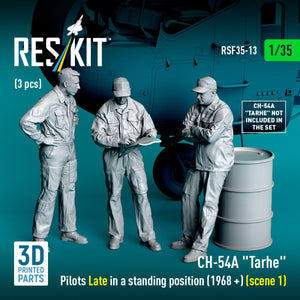 RESKIT RSF35-0013 CH-54A &amp;quot;Tarhe&amp;quot; pilots Late in a standing position (1968 +) (scene 1) (3 pcs) (3D Printed) 1/35 – image 3