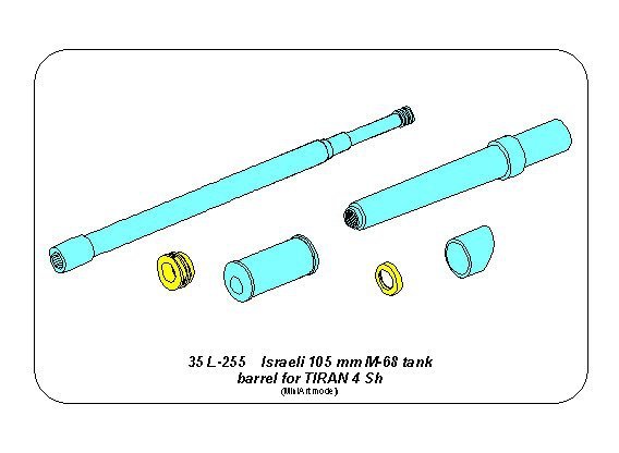 Aber 35L-255 Israeli 105 mm M-68 tank barrel for TIRAN 4 Sh 1/35 – obrázek 7