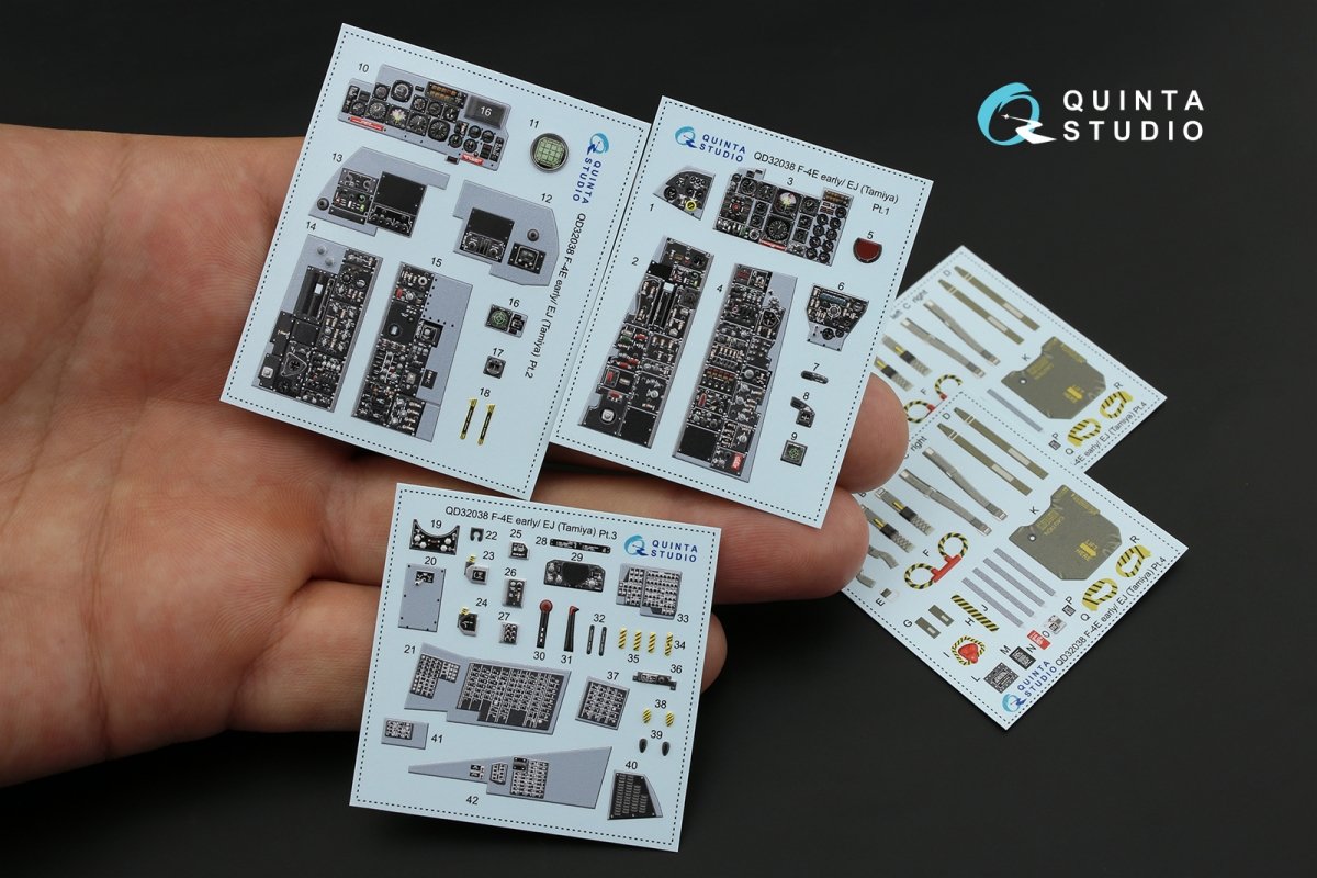 Quinta Studio QD32038 F-4E early/F-4EJ 3D-Printed &amp;amp; colored Interior on decal paper (for Tamiya kit) 1/32 – obrázek 2