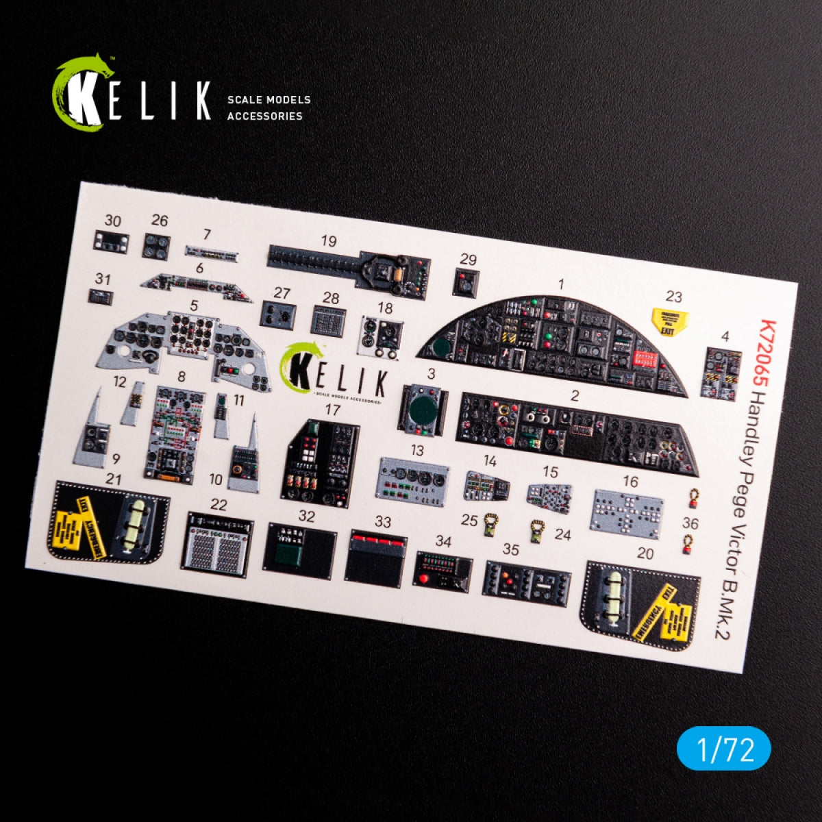 KELIK K72065 Handley Page Victor B Mk2 interior 3D decals for Airfix kit 1/72 – image 2