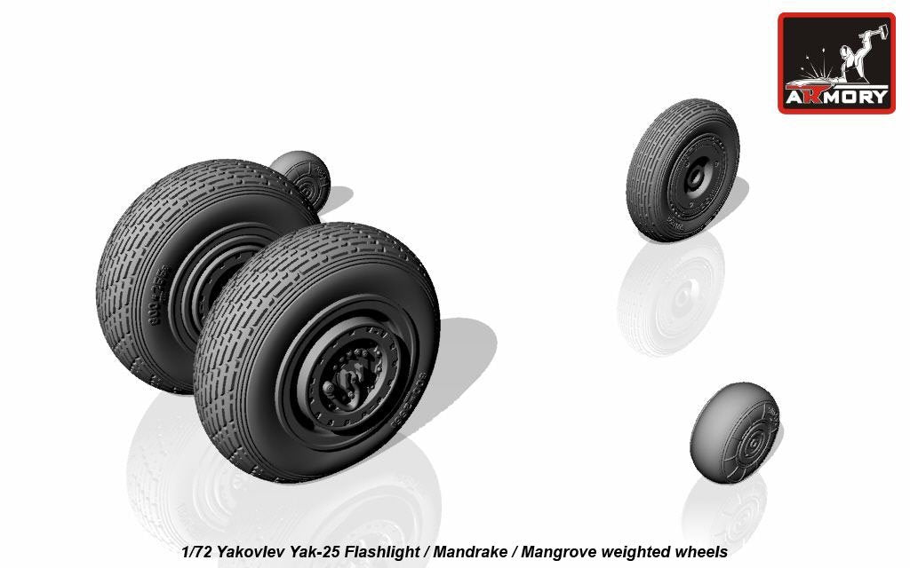 Armory Models AW72046 Yakovlev Yak-25 Flashlight / Mandrake / Mangrove wheels w/ weighted tires 1/72 – image 4