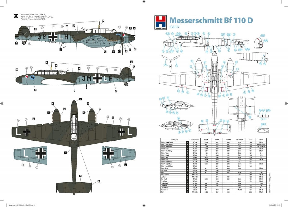 Hobby 2000 32007 Messerschmitt Bf 110 D (Dragon + Cartograf + Mask) 1/32 – image 5