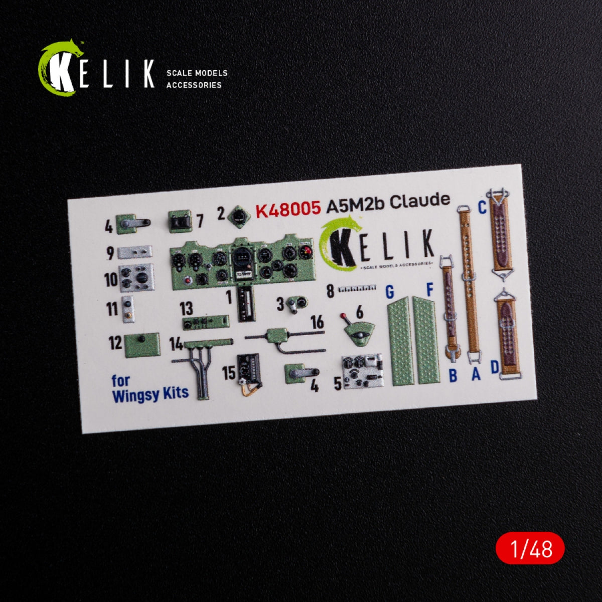 KELIK K48005 A5M2B Claude interior 3D decals for WingsyKits kit 1/48 – image 2