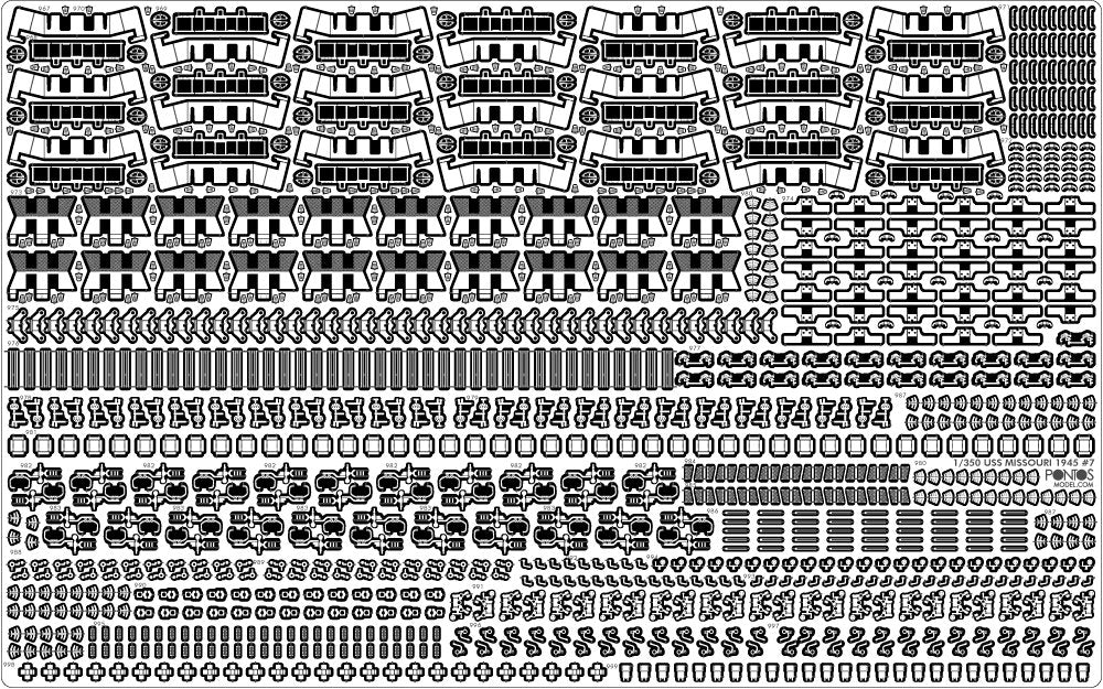 Pontos 35026FN USS BB-63 Missouri 1945 Detail Up Set (Teak tone stained wooden deck) 1/350 – image 18