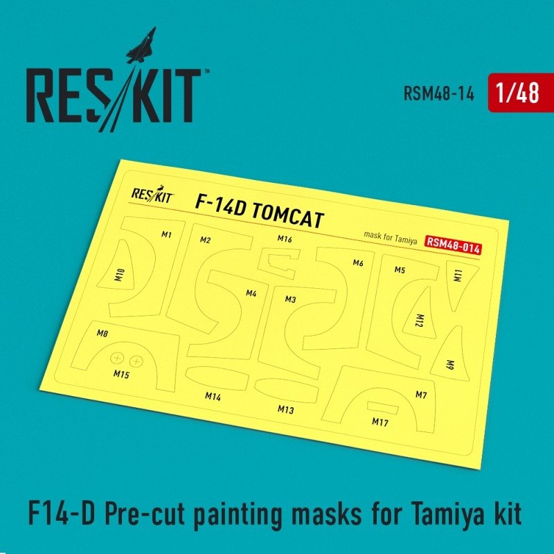 RESKIT RSM48-0014 F-14D Pre-cut painting masks for Tamiya Kit 1/48