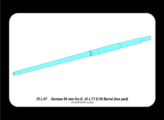 Aber 35L-097 Barrel for German E-50 tank (two-piece) (TRU) (1/35) – image 4