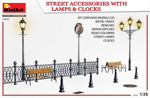 MiniArt 35639 STREET ACCESSORIES WITH LAMPS &amp;amp; CLOCKS 1/35 – immagine 4