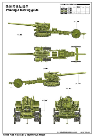 Trumpeter 02338 Soviet Br-2 152mm Gun M1935 1/35 – image 2