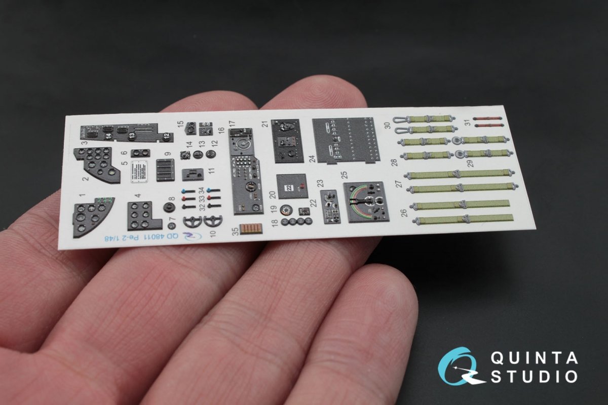 Quinta Studio QD48011 Pe-2 3D-Printed &amp;amp; colored Interior on decal paper (for Zvezda kits) 1/48 – Bild 2