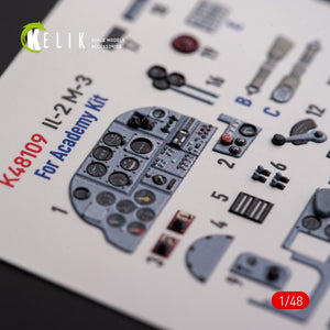 KELIK K48109 IL-2M3 - interior 3D decals for Academy/Accurate Miniatures kit 1/48 – obrázek 2