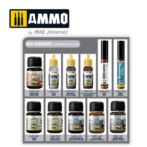 AMMO of Mig Jimenez 7804 SUPER PACK. WEATHERING FOR ENGINES. EFECTOS PARA MOTORES – image 2