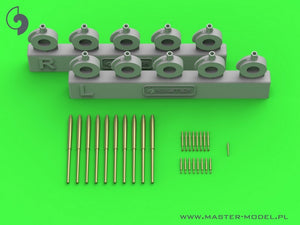 Master SM-350-119 HMS Naiad - weapon barrels - 5.25in (10 pcs.), 40mm POM-POM (8 pcs.), Vickers .50cal (8 pcs.) and Hotchkiss salute gun (for Trumpeter model) 1/350