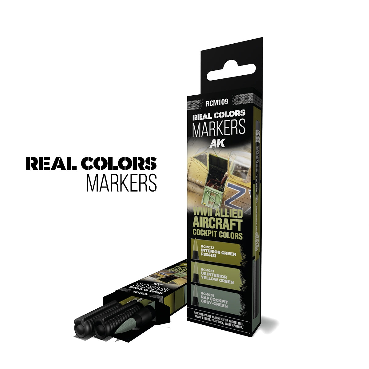 AK Interactive RCM109 WWII ALLIED AIRCRAFT COCKPIT COLORS – RC MARKERS SET RCM022 RCM023 RCM028 – image 2