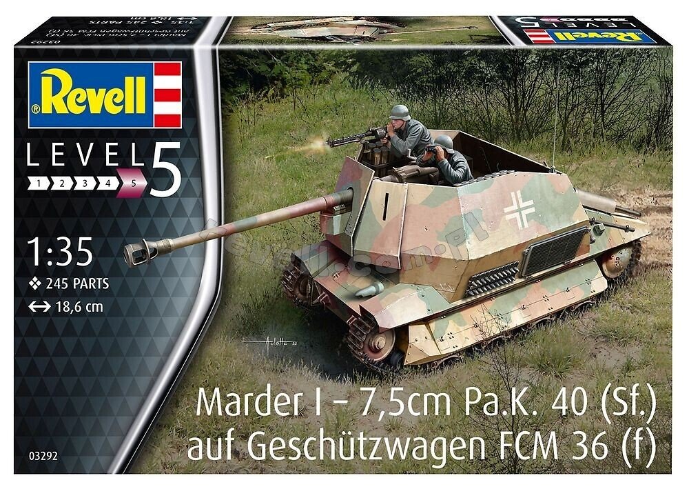 Revell 03292 Marder I - 7.5cm Pa.K. 40 (Sf.) Auf Geschutzwagen FCM 36 (f) 1/35