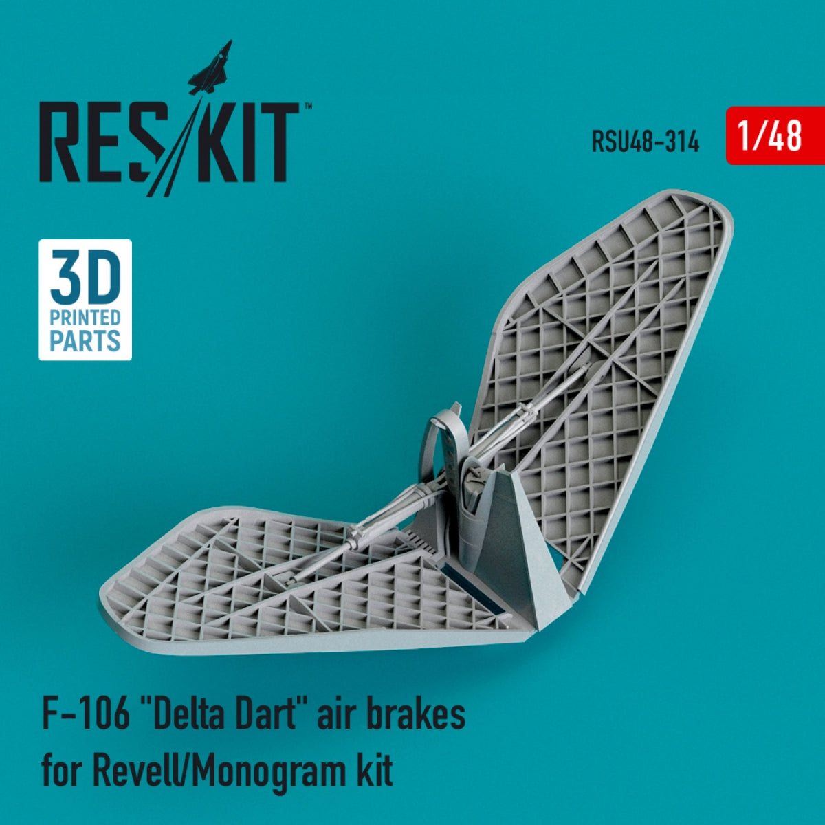 RESKIT RSU48-0314 F-106 &amp;quot;DELTA DART&amp;quot; AIR BRAKES FOR REVELL/MONOGRAM KIT (3D PRINTED) 1/48