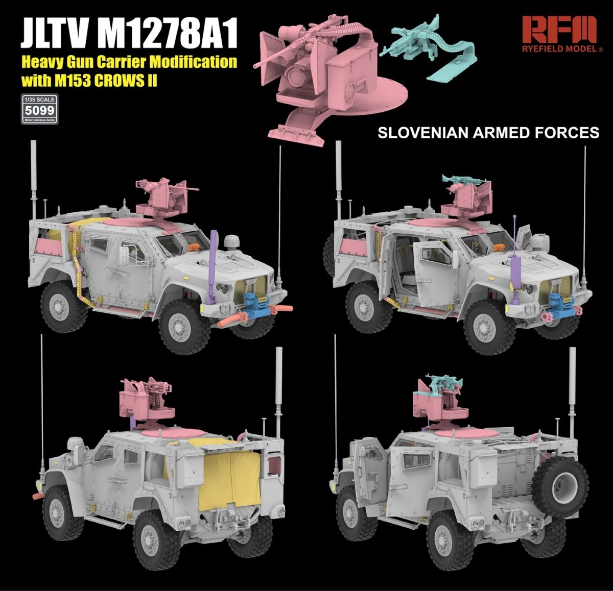 Rye Field Model 5099 JLTV M1278A1Heavy Gun Carrier Modificationwith M153 CROWS II 1/35 – zdjęcie 3
