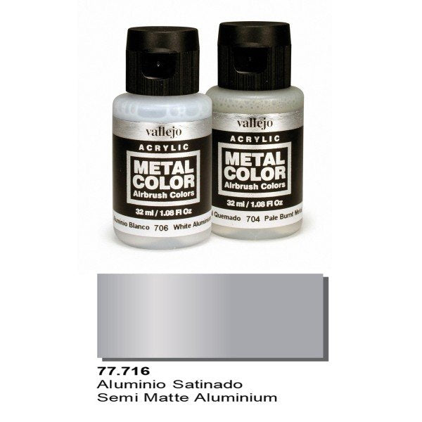 Vallejo 77716 Metal Color - Semi Matte Aluminum 32ml