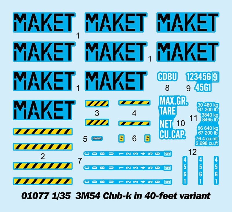 Trumpeter 01077 3M54 Club-k in 40-feet variant 1/35 – obrázek 12