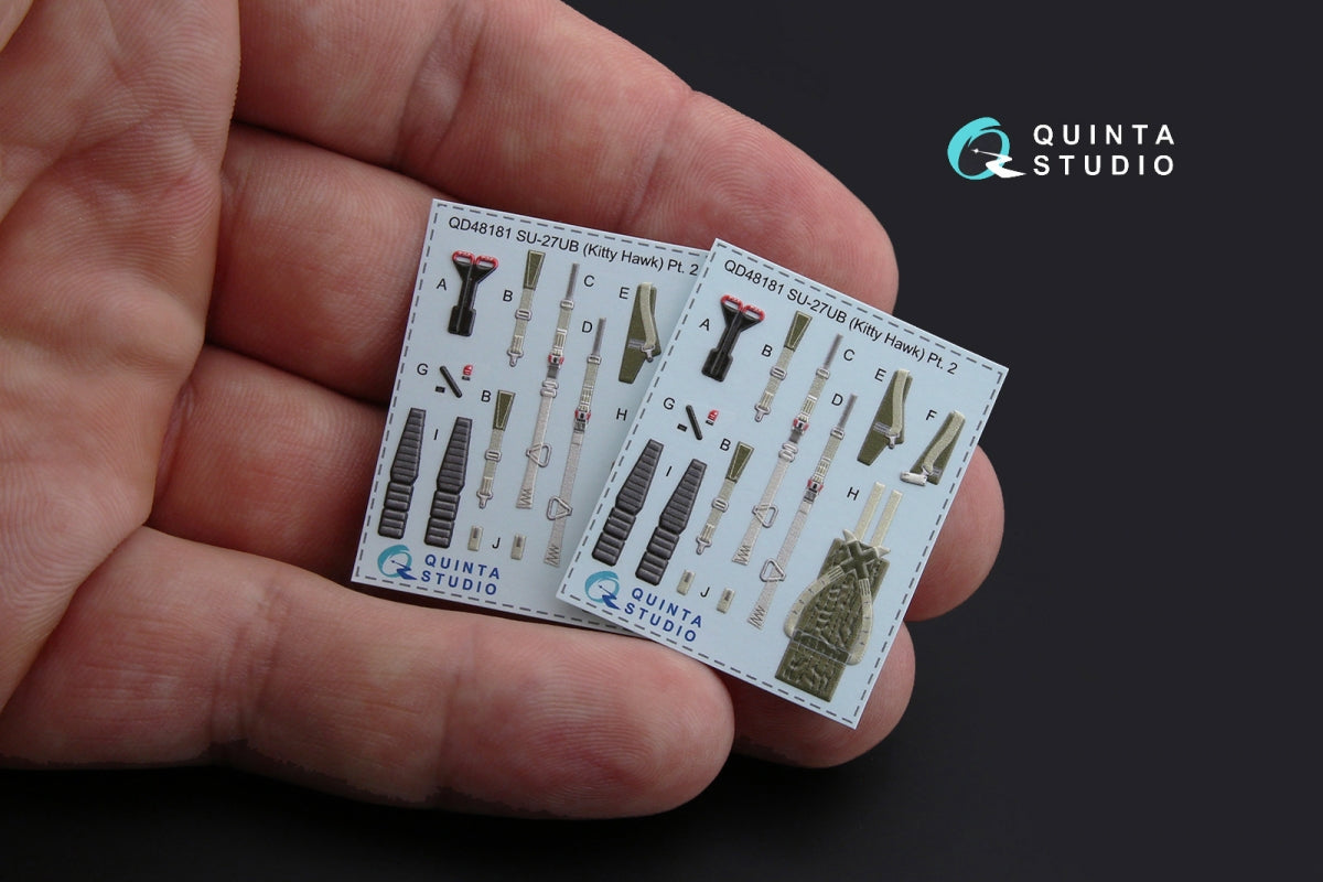 Quinta Studio QD48181 Su-27UB 3D-Printed colored Interior on decal paper (for KittyHawk kit) 1/48 – obrázek 3