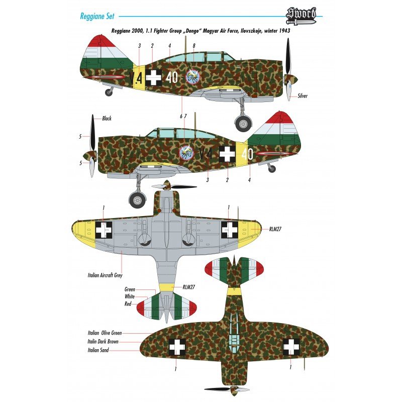 Sword 72110 Reggiane Fighter 6pcs 1/72 – zdjęcie 3