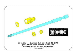 Aber 35L-056N German 7,5cm KwK42L/70 gun barrel with muzzle brake for Panther Ausf. G Late production 1/35 – zdjęcie 2