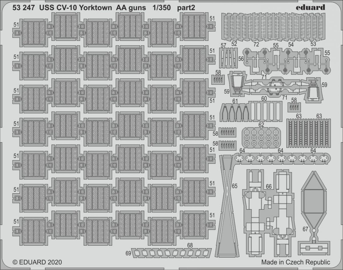 Eduard 53247 USS CV-10 Yorktown AA guns 1/350 TRUMPETER – image 2