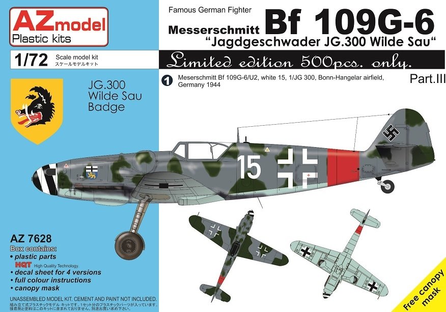 AZ Model AZ7628 Bf 109G-6 JG.300 Pt.III 1/72