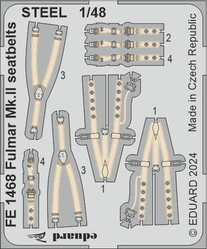 Ceintures de sécurité Eduard FE1468 Fulmar Mk. II STEEL TRUMPETER 1/48