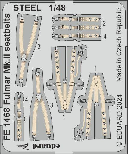 Ceintures de sécurité Eduard FE1468 Fulmar Mk. II STEEL TRUMPETER 1/48