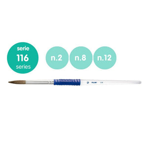 Milan 10463 Blister pack 3 round brushes (goat &amp;amp; synthetic hair) ergo plastic handle 116 series no 2, 8 and 12 – image 2