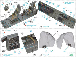 Quinta Studio QD32087 Ju87 D/G 3D-Printed &amp;amp; colored Interior on decal paper (Trumpeter) 1/32 – imagen 9