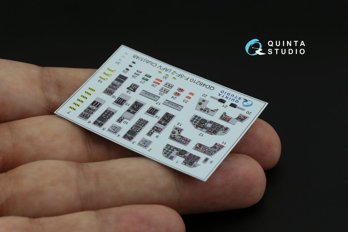 Quinta Studio QD48210 F-5F-2 3D-Printed &amp;amp; colored Interior on decal paper (AFV club) 1/48 – Bild 3