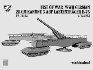 Modelcollect UA72192 Fist of War WWII German 28CM Kanone 3 Auf Lastenträger E-75 1/72 – image 2