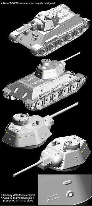 Dragon 6584 T-34/76 Mod.1943 w/ Commander Cupola No.112 Factory (1/35) – immagine 2