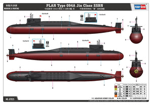 Hobby Boss 87025 PLAN Type 094A Jin Class SSBN 1/700 – obrázek 3