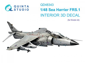 Quinta Studio QD48343 Sea Harrier FRS.1 3D-Printed &amp;amp; colored Interior on decal paper (Kinetic) 1/48