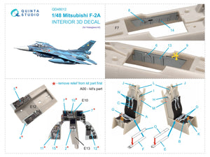 Quinta Studio QD48012 Mitsubishi F-2A 3D-Printed colored Interior on decal paper (Hasegawa) 1/48 – image 2