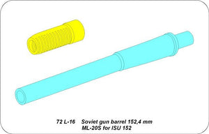 Aber 72L-16 Barrel 152,4mm ML-20S for Soviet gun ISU 152 1/72 – image 4