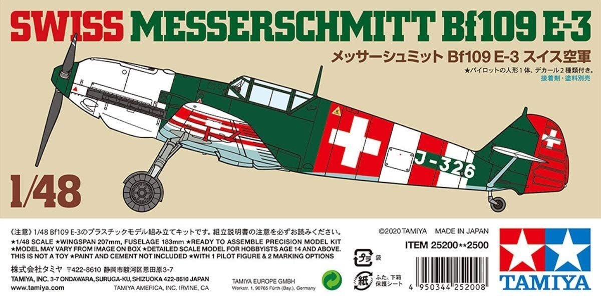 Tamiya 25200 Swiss Bf109 E-3 1/48 – Plastikowy model do sklejania