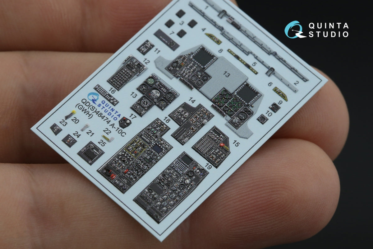 Quinta Studio QDS-48474 A-10C 3D-Printed colored Interior on decal paper (GWH) (Small version) 1/48 – obrázek 7
