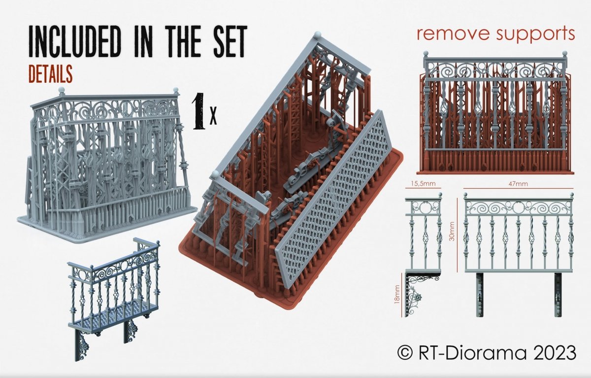 RT-Diorama 35705 Wrought Iron Balcony 1/35 – image 2