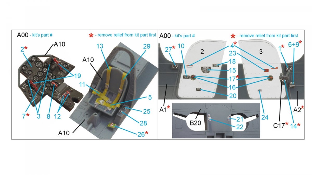 Quinta Studio QD48247 P-39 3D-Printed &amp;amp; colored Interior on decal paper (Eduard) 1/48 – image 2