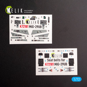 KELIK K72181 MiG-29UB - interior 3D decals for IBG models kit 1/72