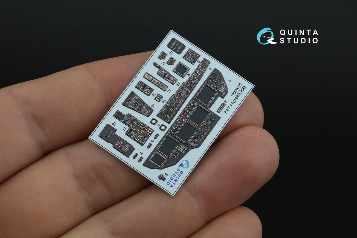 Quinta Studio QDS-48470 Ka-52 3D-Printed coloured Interior on decal paper (Zvezda) (Small version) 1/48 – zdjęcie 6