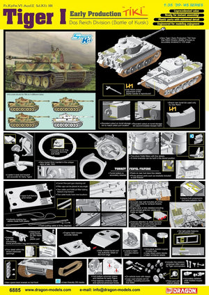 Dragon 6885 Tiger I Early Production TiKi Das Reich Division (Battle of Kharkov) 1/35